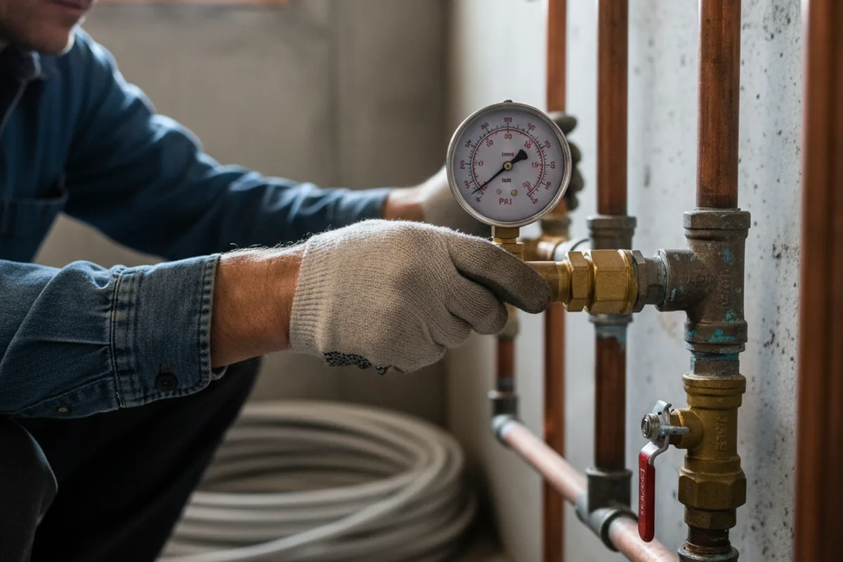 Pressure testing a repaired line during Water Line Repair in West Yarmouth